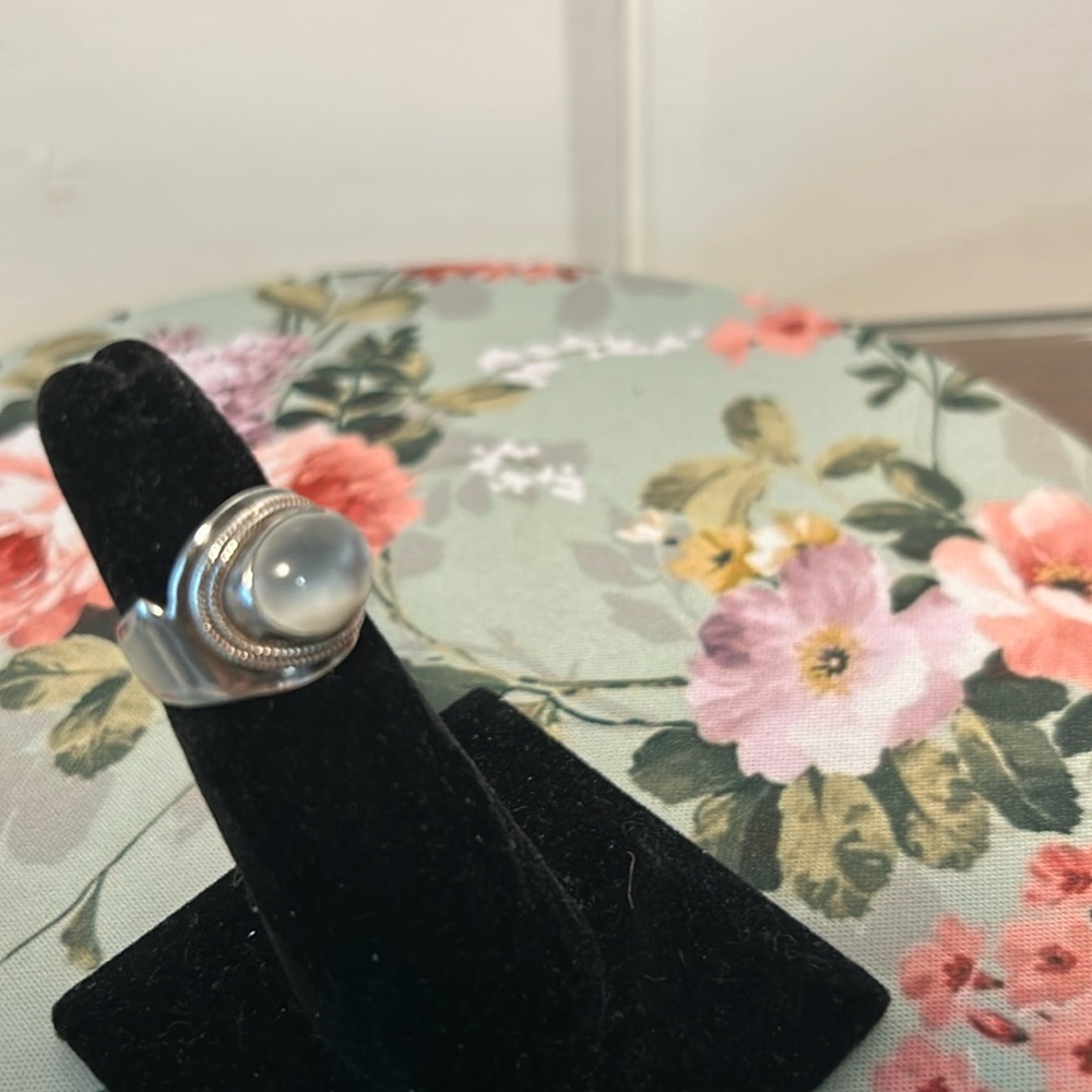 Size 5.5 Moonstone and Silver Ring